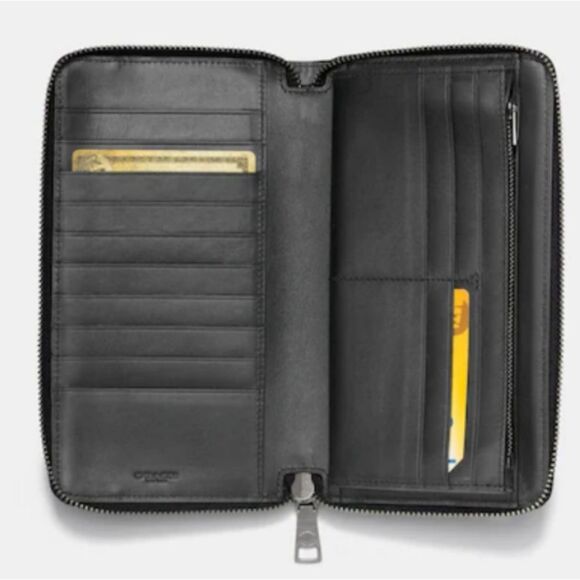 RETAIL Coach Signature C Embossed Continental Zip Around Wallet in Midnight - Picture 2 of 9